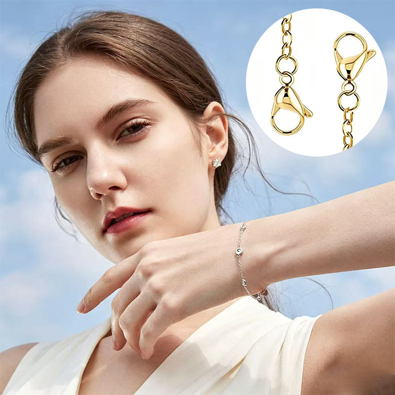 3pcs Stainless Steel 18K Gold Plated Double-End Lobster Clasp